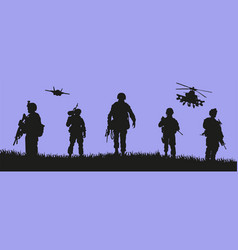 Squad Soldier Silhouette Warrior At War