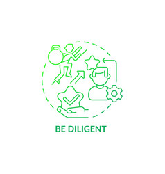 Be Diligent Green Gradient Concept Icon