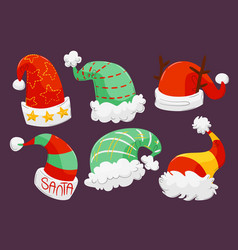 Hand Drawn Flat Santa S Hat Collection Abstract