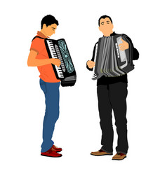 Musician Accordion Man Duet