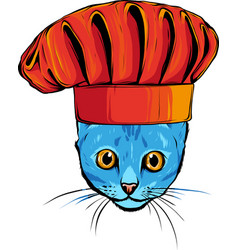 Cat Head With Chef Hat