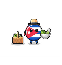 Cuba Flag Herbalist Cute Cartoon