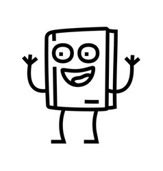 Student Book Character Line Icon