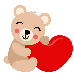 Adorable Teddy Bear With Red Heart