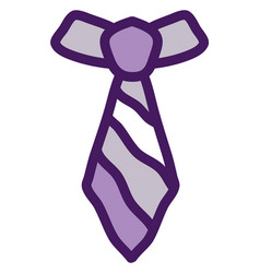 Purple Tie On A White Background