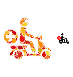 Doctor Motorbike Autumn Mosaic Icon With Fall