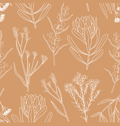 Hand Drawn Australian Flowers And Plants Seamless