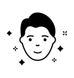 Man With Beauty Face Skin Silhouette Icon Healthy