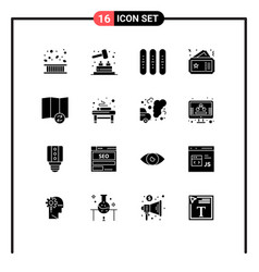 Set 16 Solid Glyphs On Grid For Movie Coupon