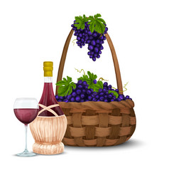 Wine Grape And Basket