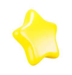 Cute Cartoon Star Side View Yellow 3d