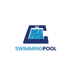 Swimming Pool C Letter Logo Image