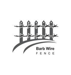 Barb Wire Fence Logo Design Template Road