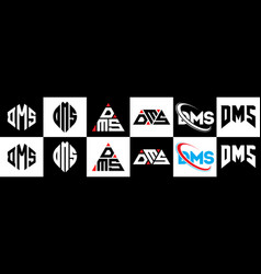 Dms Letter Logo Design In Six Style Polygon