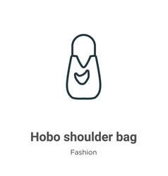 Hobo Shoulder Bag Outline Icon Thin Line Black