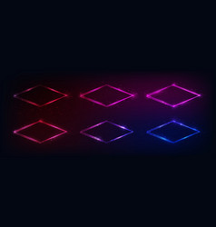 Neon Double Rhombus Frame With Shining Effects