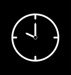 White Thin Line Clock Icon 10 Oclock