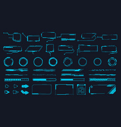 Hud futuristic user screen basic elements set Vector Image