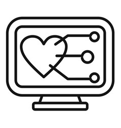 Heart Clinic Examination Icon Outline Scan