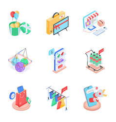 Set Of Purchase Offers Isometric Icons