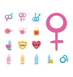 Sexual Heath Flat Style Collection Icons