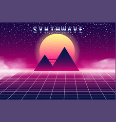 Synthwave Retro Banner Vaporwave Aesthetic