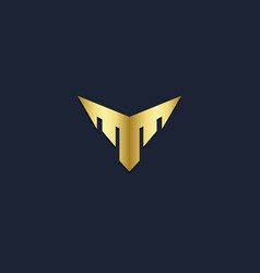 Abstract T Shape Gold Logo