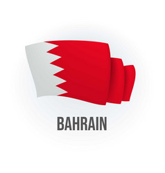 Bahrain Flag Bended Realistic