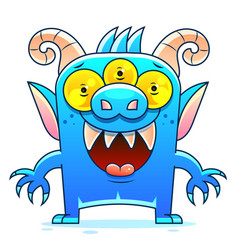 Blue Monster Cartoon Sketch Stock