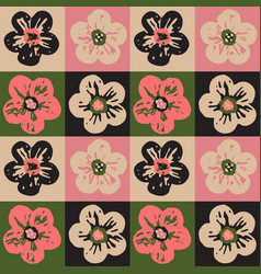 Floral Seamless Pattern Simple Flowers In