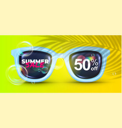 Summer Sale Banner For Sunglasses Shop Discount