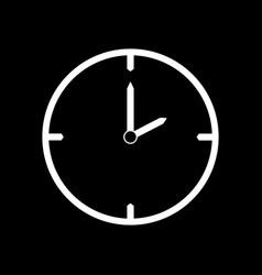 White Thin Line Clock Icon 2 Oclock