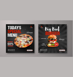 Restaurant Social Media Banner Template Food Menu