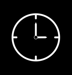 White Thin Line Clock Icon 3 Oclock