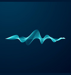 Blue Sonic Wave Line Abstract Digital