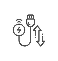 Charging Cable Line Icon Mobile Accessories Sign