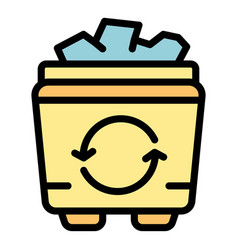 Recycle Trash Bin Icon Flat