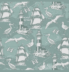 Ship Travel Pattern Seamless Monochrome