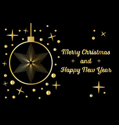 Black Golden Christmas Greeting Card Text Merry