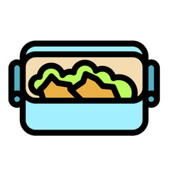 Food School Box Icon Flat