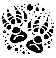 Abstract Monochrome Dino Footprints Pattern