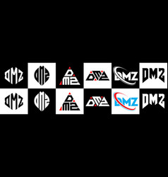 Dmz Letter Logo Design In Six Style Polygon