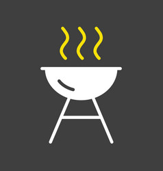 Grill Bbq Cookout Glyph Icon On Dark Background