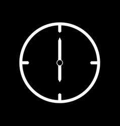 White Thin Line Clock Icon 6 Oclock