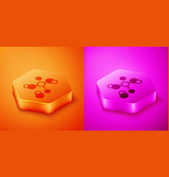 Isometric Chemical Formula Icon Isolated On Orange