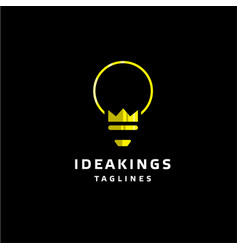 Light Bulb With Crown In Yellow Color Logo