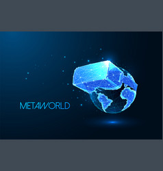 Meta World Metaverse Concept With Planet Earth