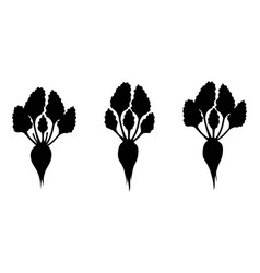 Silhouettes Of Sugar Beets Black And White Roots