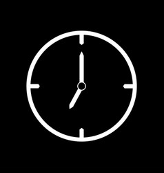 White Thin Line Clock Icon 7 Oclock