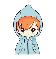 Boy Kawaii With Hoodie Hood